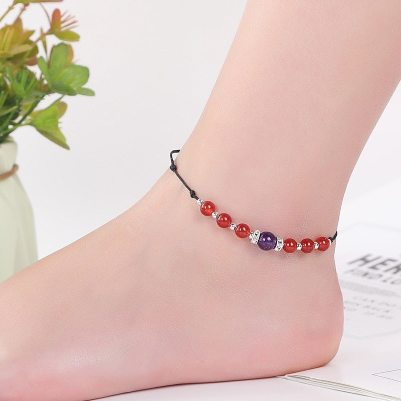 Magnet Therapy Black Beads Weight Loss Anklet