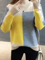 Patchwork Knitted Warm Sweater