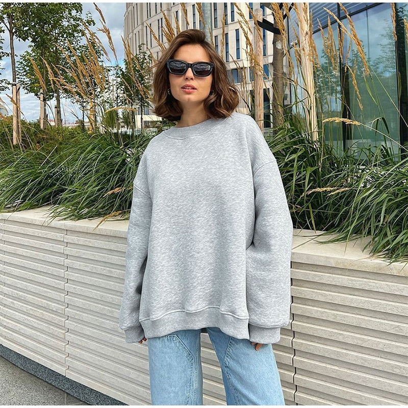 Fashion Solid Y2K Oversize Sweatshirt