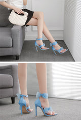 Elegant Satin Blue Women's Shoes