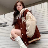 Retro Plus Velvet Casual Hooded Jacket