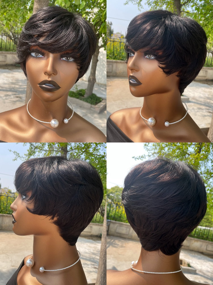 Short Pixie Cut Wig Human Hair