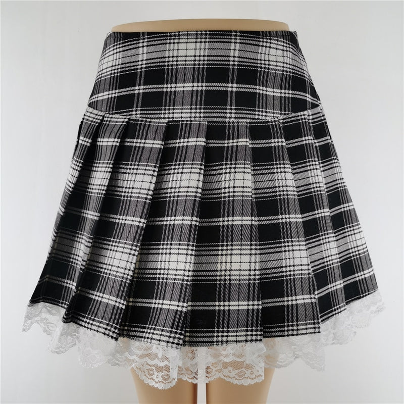 Punk Gothic Black High Waist Black Skirts