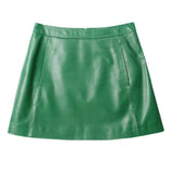 Mini Skirt Genuine Leather Shorts