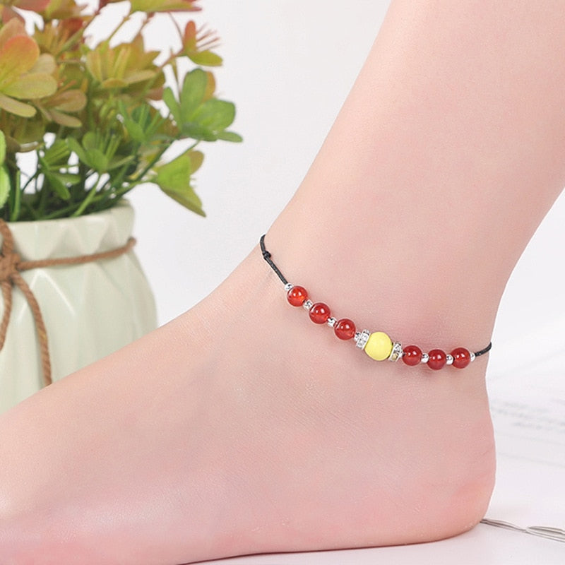 Magnet Therapy Black Beads Weight Loss Anklet