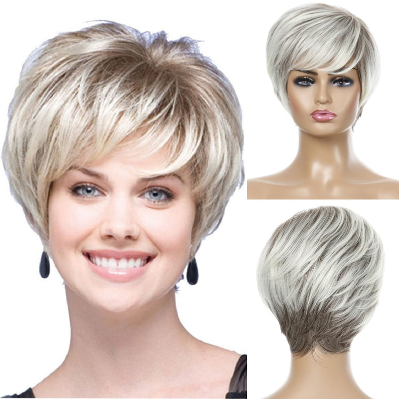 Synthetic Hair Silver Grey Wigs