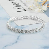 Heart Chain Bracelets Rhinestone Bangle