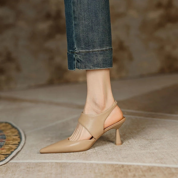 Hollow Pointed Toe High Heels 