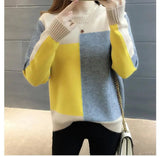 Patchwork Knitted Warm Sweater