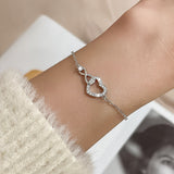 Love Heart Hollow Round Beads Bracelet