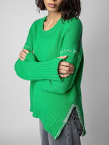 Slit Hem Designer Cashmere Sweater