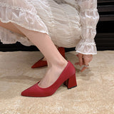 Elegant Square Heel Dress Wedding Shoes