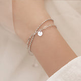 Love Heart Hollow Round Beads Bracelet