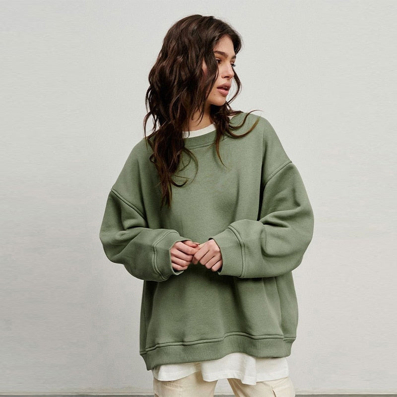 Fashion Solid Y2K Oversize Sweatshirt