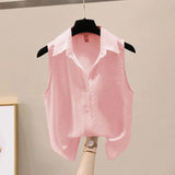 Sleeveless Chiffon Crepe Blouse