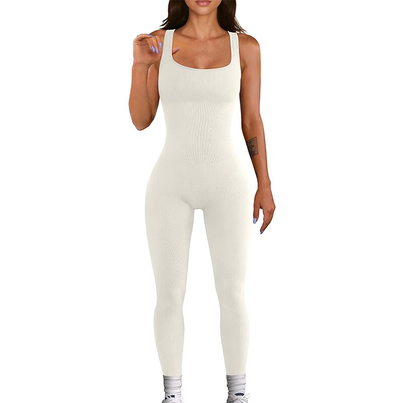 Women yoga ribbed one piece tank tops