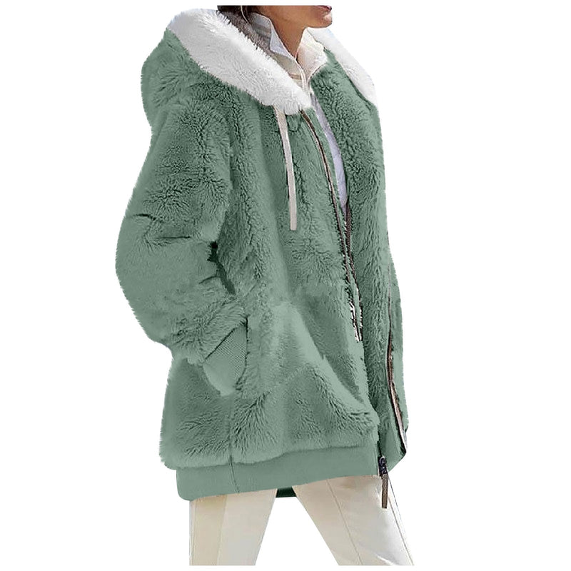 Winter Warm Plush Pocket Hooded