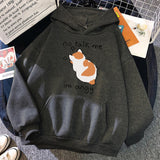 No Talk Me Cute Angry Cat Print Hoody