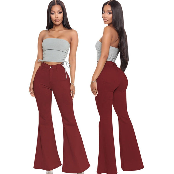 Boot Cut Female Skinny Stretch Demin Trousers