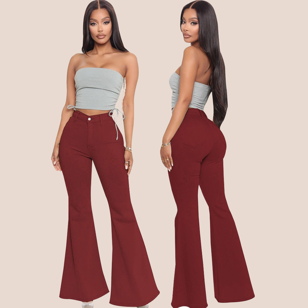 Boot Cut Female Skinny Stretch Demin Trousers