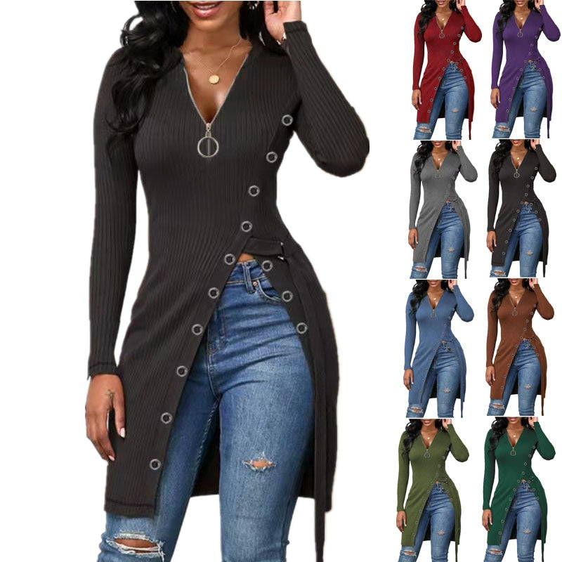 Sexy Long T Shirt Women Blouses