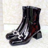 Leather knee high boots for women