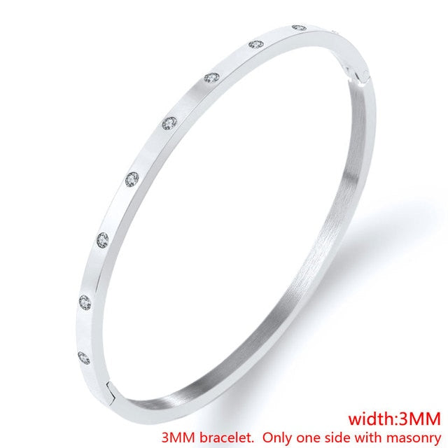 Unisex Stainless Steel Love Bangle Sets