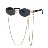 Retro Hexagon With Chain Sunglasses