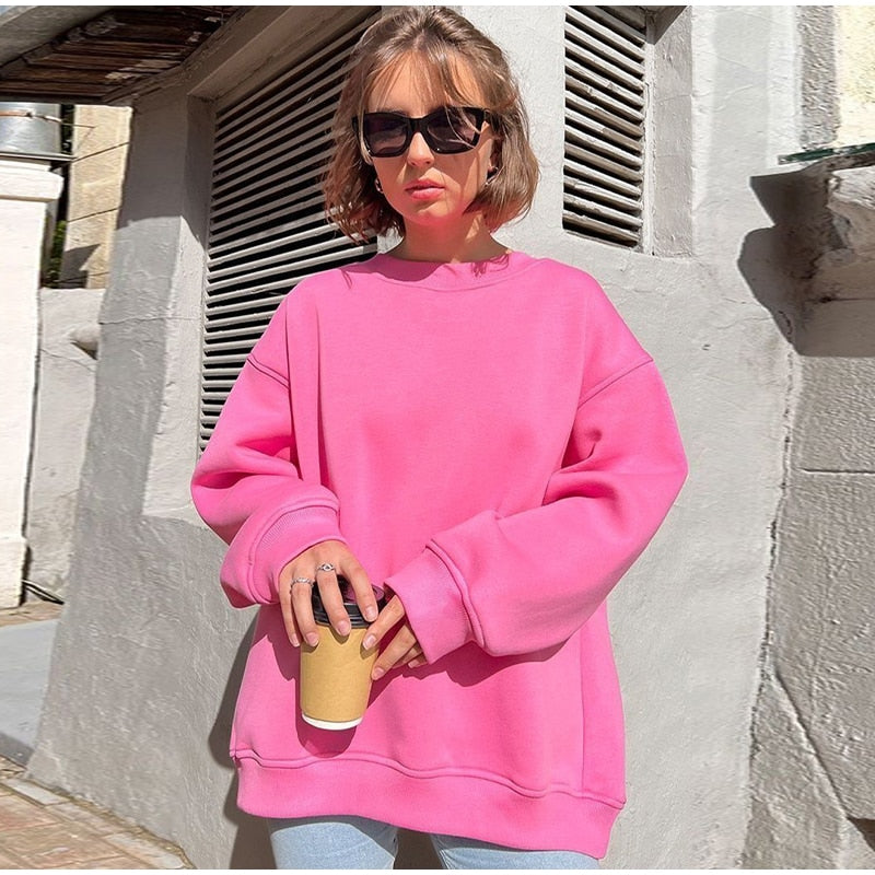 Fashion Solid Y2K Oversize Sweatshirt