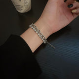 Double Layer Silver Colour Bracelet