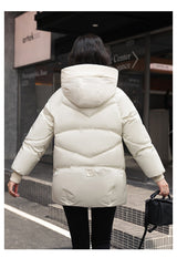 Loose Hooded Cotton Coat