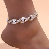 Cubic Zirconia Chain Anklet for Women