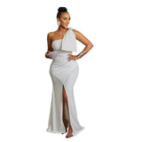 Sexy Women Dress One Shoulder Split