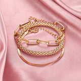 Gold Silver Color Bracelets Set