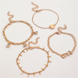 Gold Color Bracelet Set of Four Stainless Steel