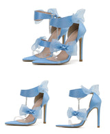 Elegant Satin Blue Women's Shoes