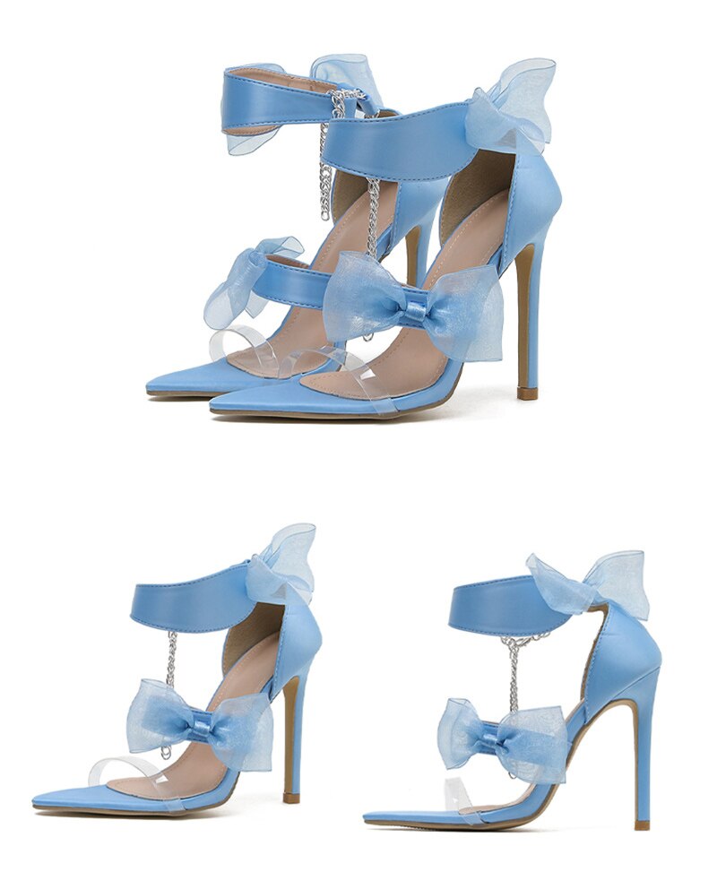 Elegant Satin Blue Women's Shoes