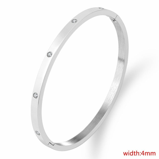 Unisex Stainless Steel Love Bangle Sets