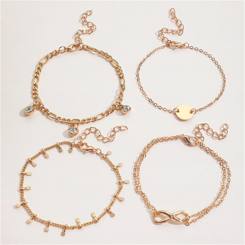 Gold Color Bracelet Set of Four Stainless Steel