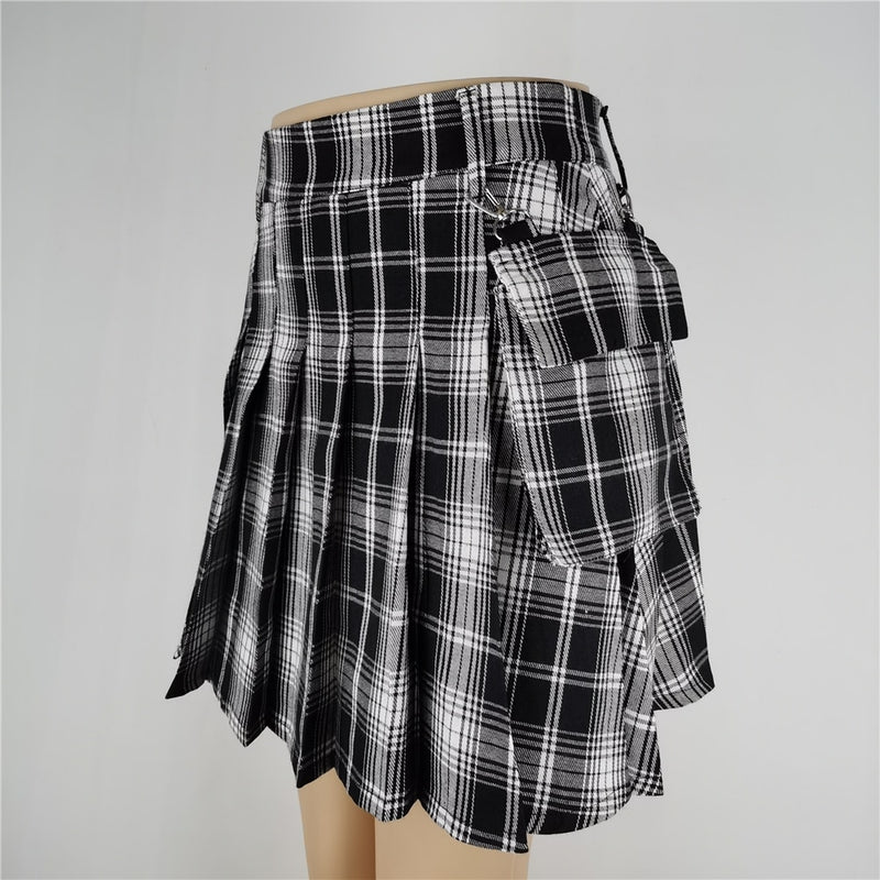 Punk Gothic Black High Waist Black Skirts