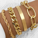 Gold Silver Color Bracelets Set