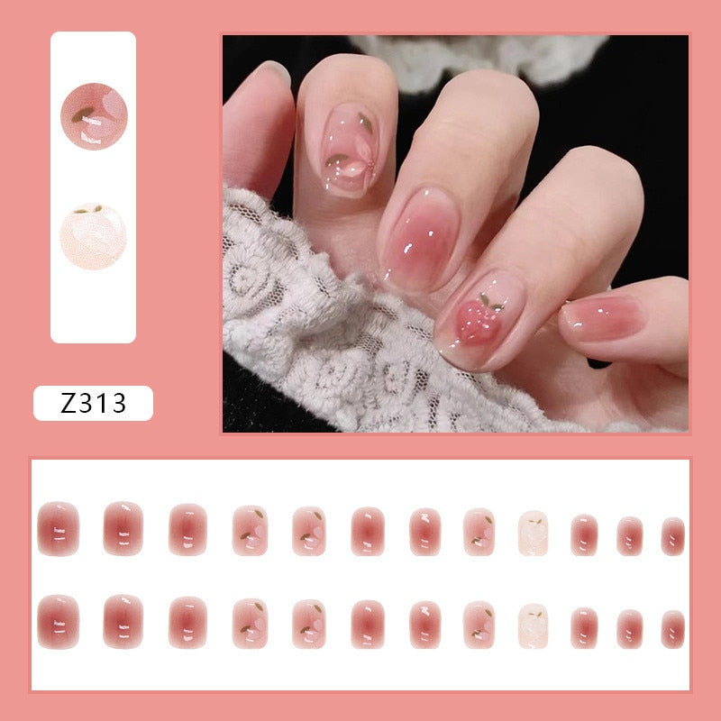 Detachable False Nails Rhinestones