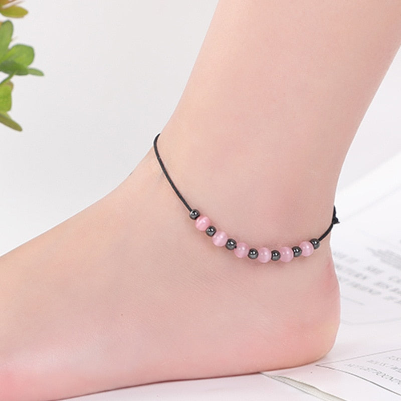 Magnet Therapy Black Beads Weight Loss Anklet