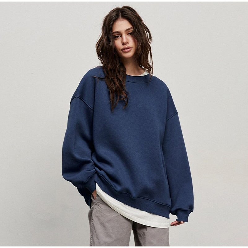 Fashion Solid Y2K Oversize Sweatshirt