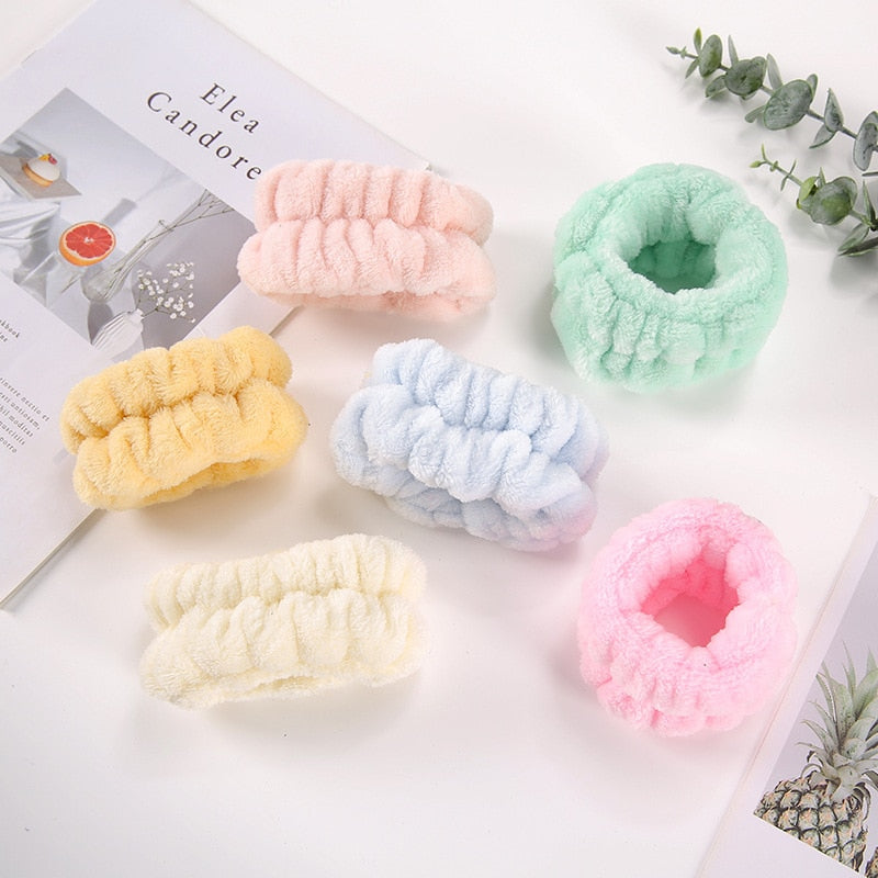 Plaid Plush Face Wash Home headband