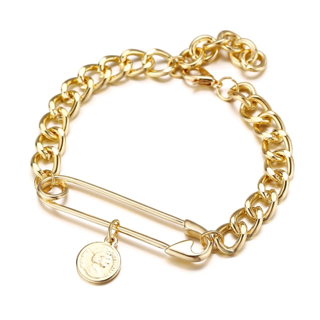 Gold Silver Color Bracelets Set