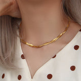 Herringbone Chain Necklace Bracelets Set