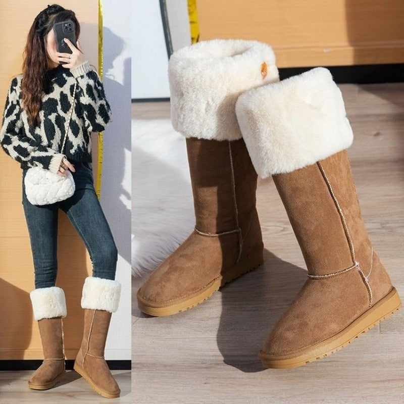 Flock Winter Plush Ladies Boots Fashion