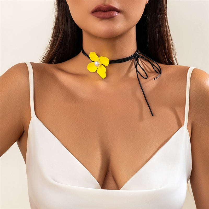 Large Flower Necklace for Women