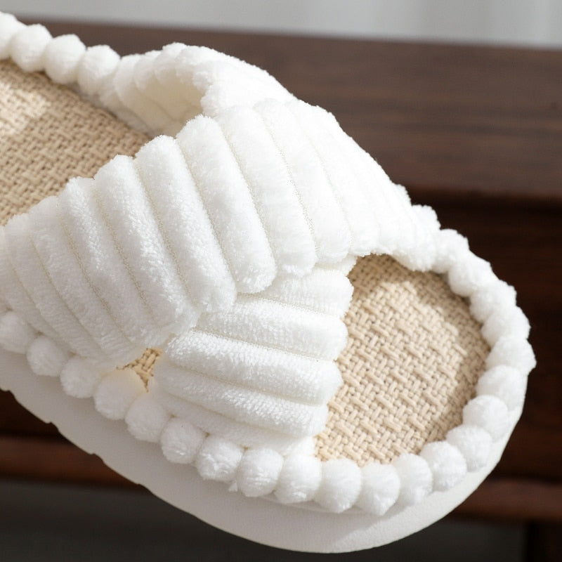 Linen Soled Non-Slip Bathroom Slippers